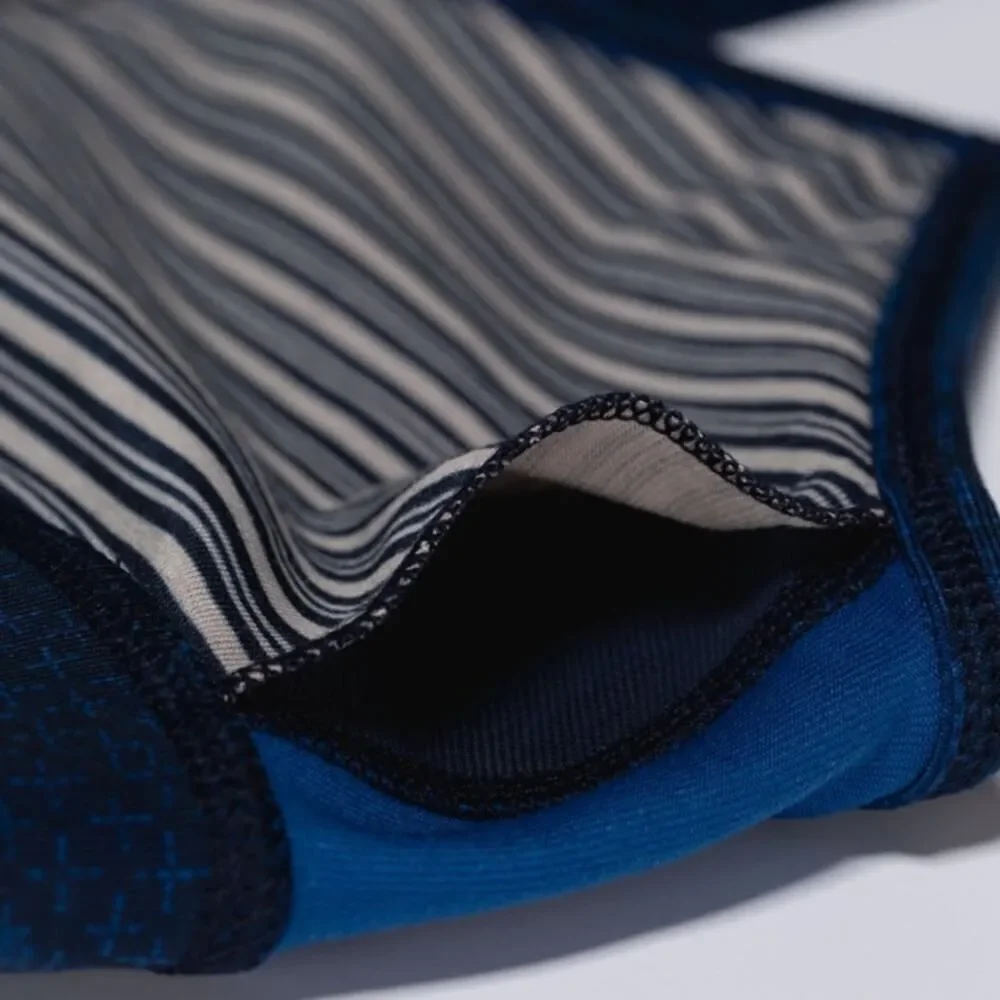 Lululemon Flow Y Bra IV Sashico Star / Cross Inkwell Rugged Blue